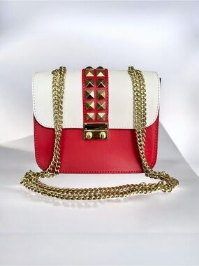 Borse In Pelle Crossbody Bag Red White Leather